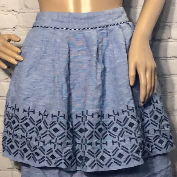 Anthropologie Odille Alpine Dream Skirt Blue Chambray Small - Picture 4 of 8